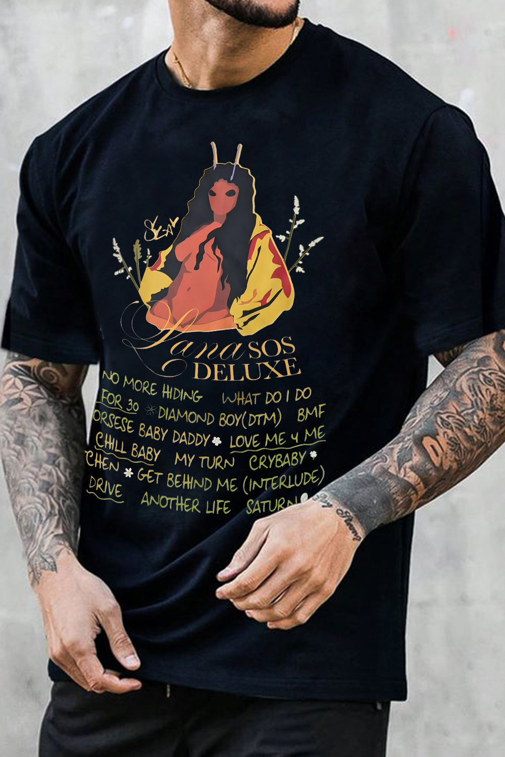 New T-Shirt Lana Sos Merch, Shirt Lana Sos Deluxe Sza Album For Men