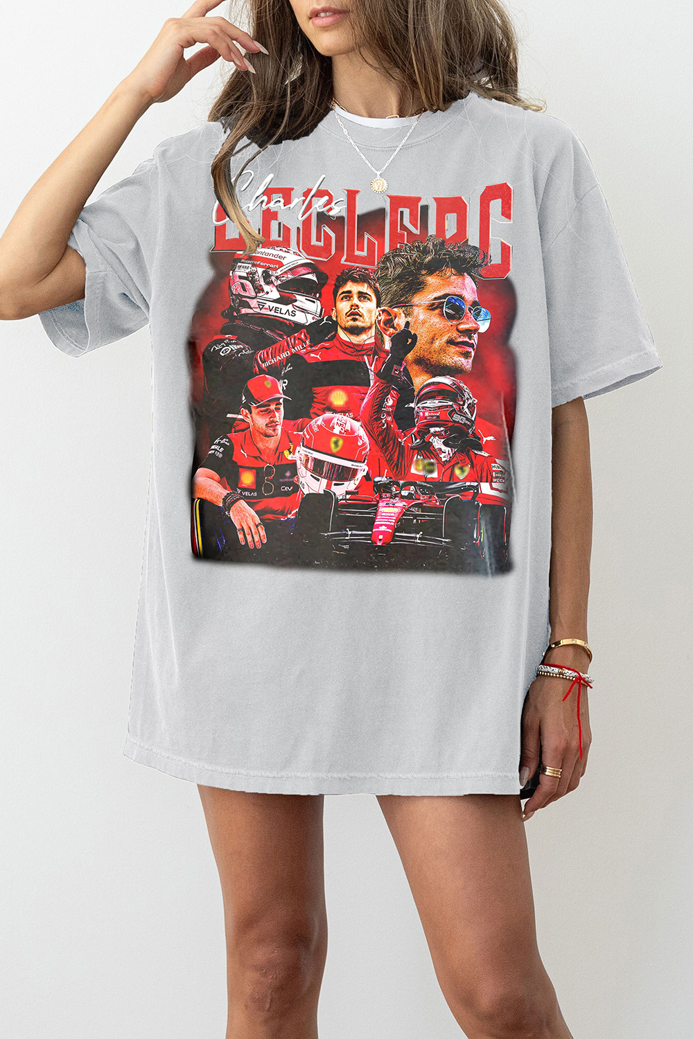 New T-Shirt Limited Charles Merch, Shirt Limited Charles Leclerc Graphic For Women
