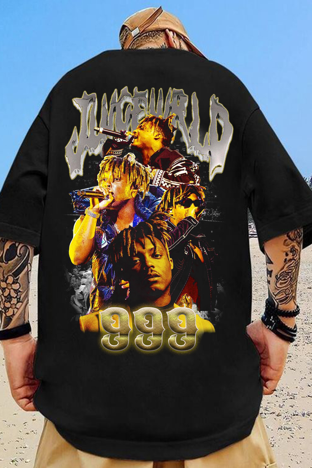 New T-Shirt Juice Wrld Merch, Shirt Juice Wrld Back Print Short Sleeve Men’S