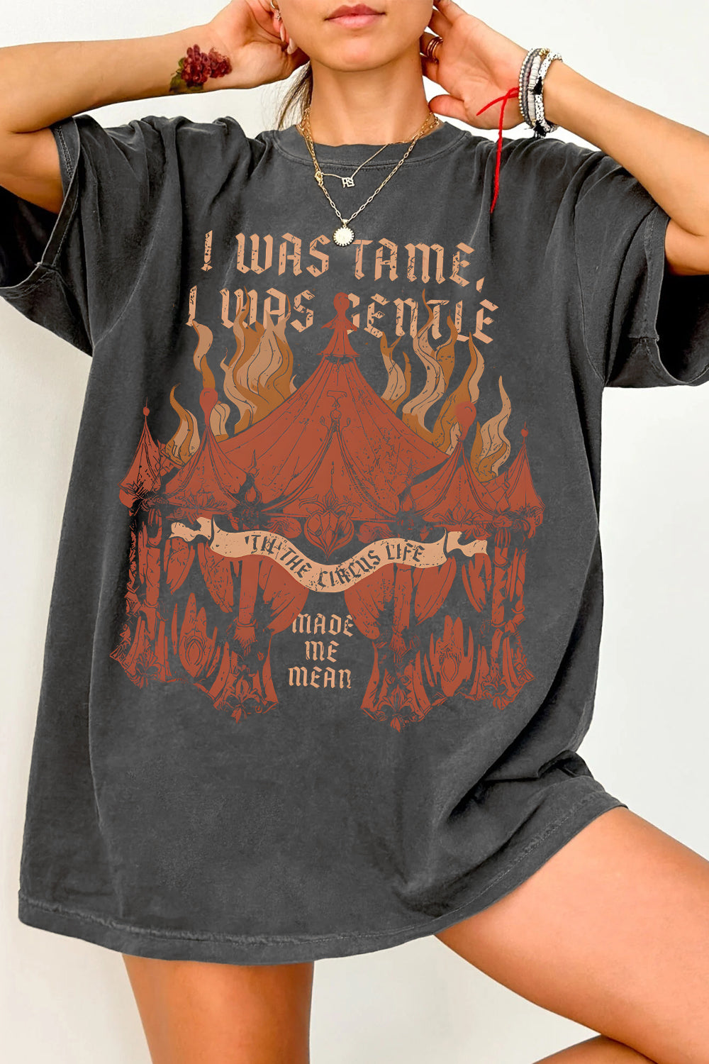 New T-Shirt I Was Merch, Shirt I Was Tame, I Was Gentle ‘Til The Circus Life Made Me Mean Ttpd For Women