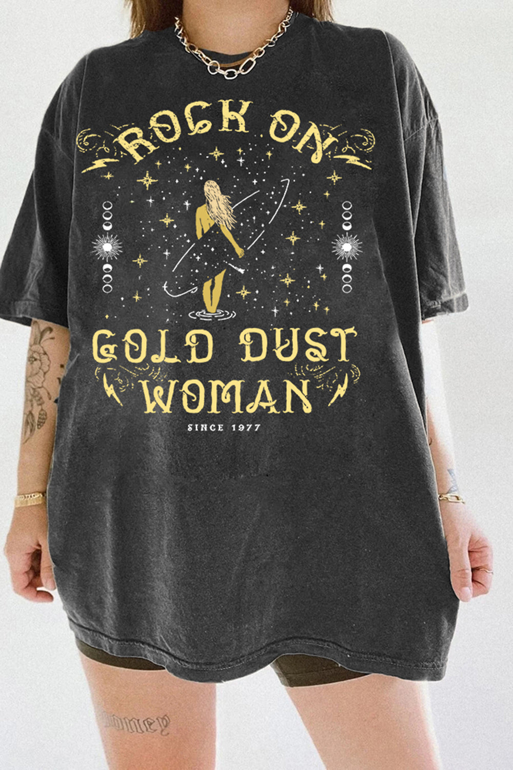 T-Shirt Gold Dust Merch, Shirt Gold Dust Old School Band Stevie For Women