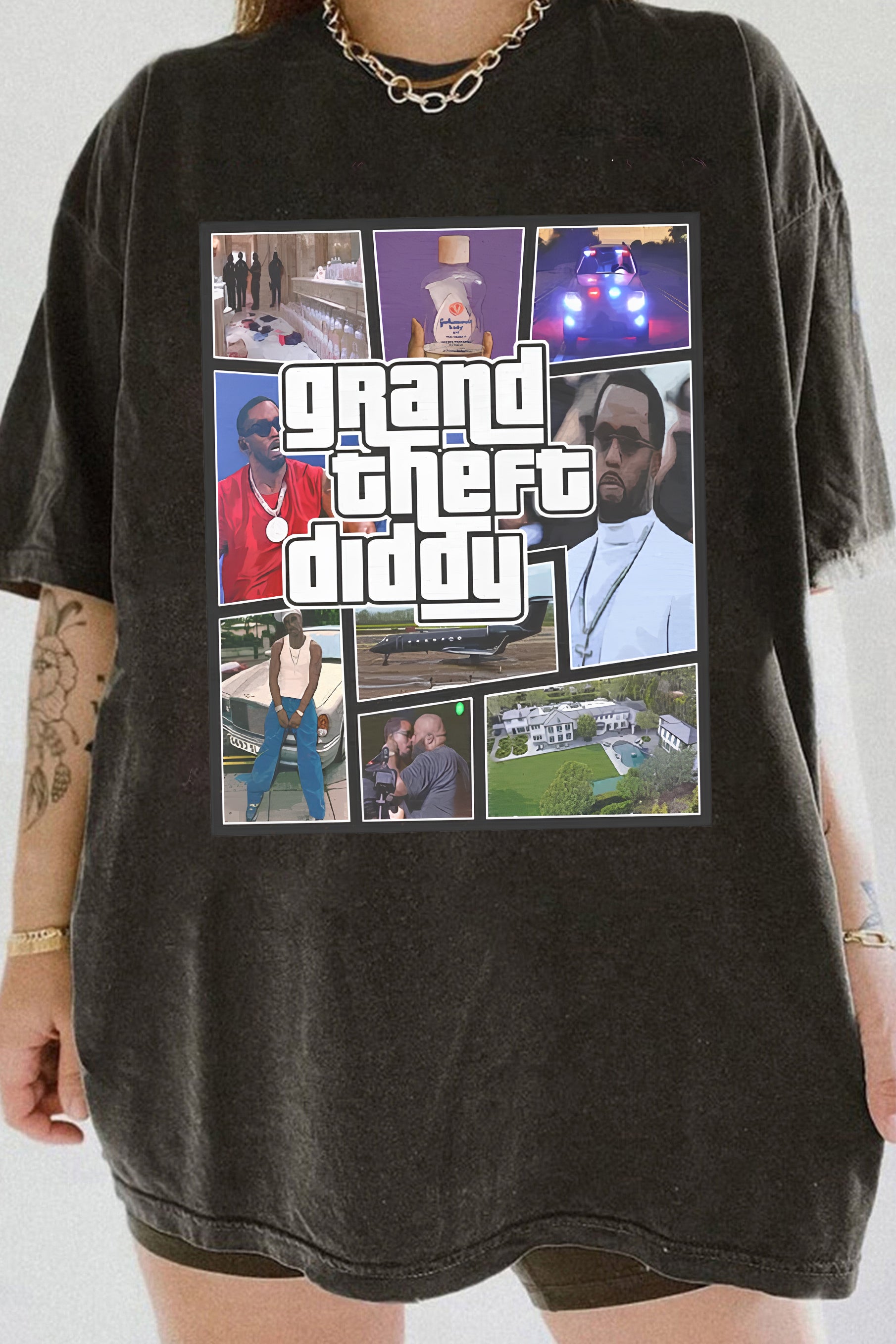 New T-Shirt Grand Theft Merch, Shirt Grand Theft Diddy For Women