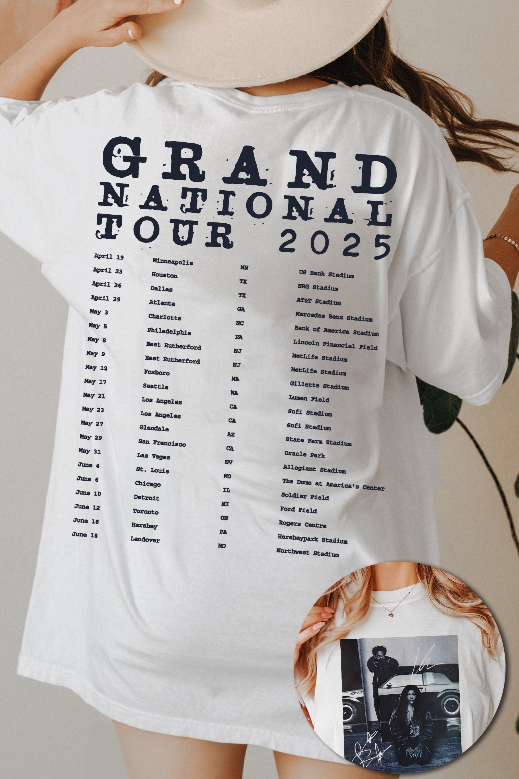 New T-Shirt Grand National Merch, Shirt Grand National Tour Kendrick&Sza For Women