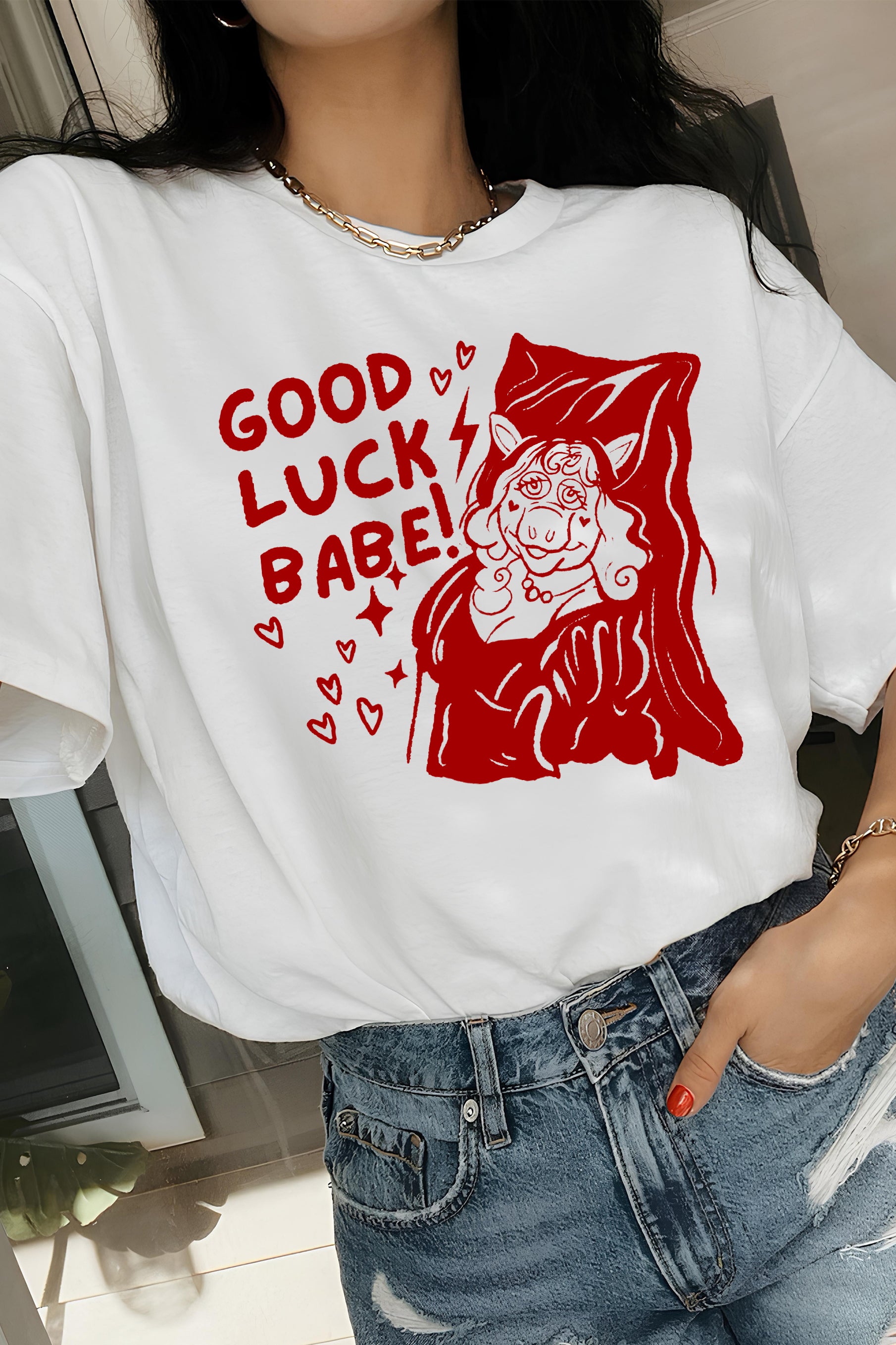 New T-Shirt Good Luck Merch, Shirt Good Luck Babe! Chappell For Women
