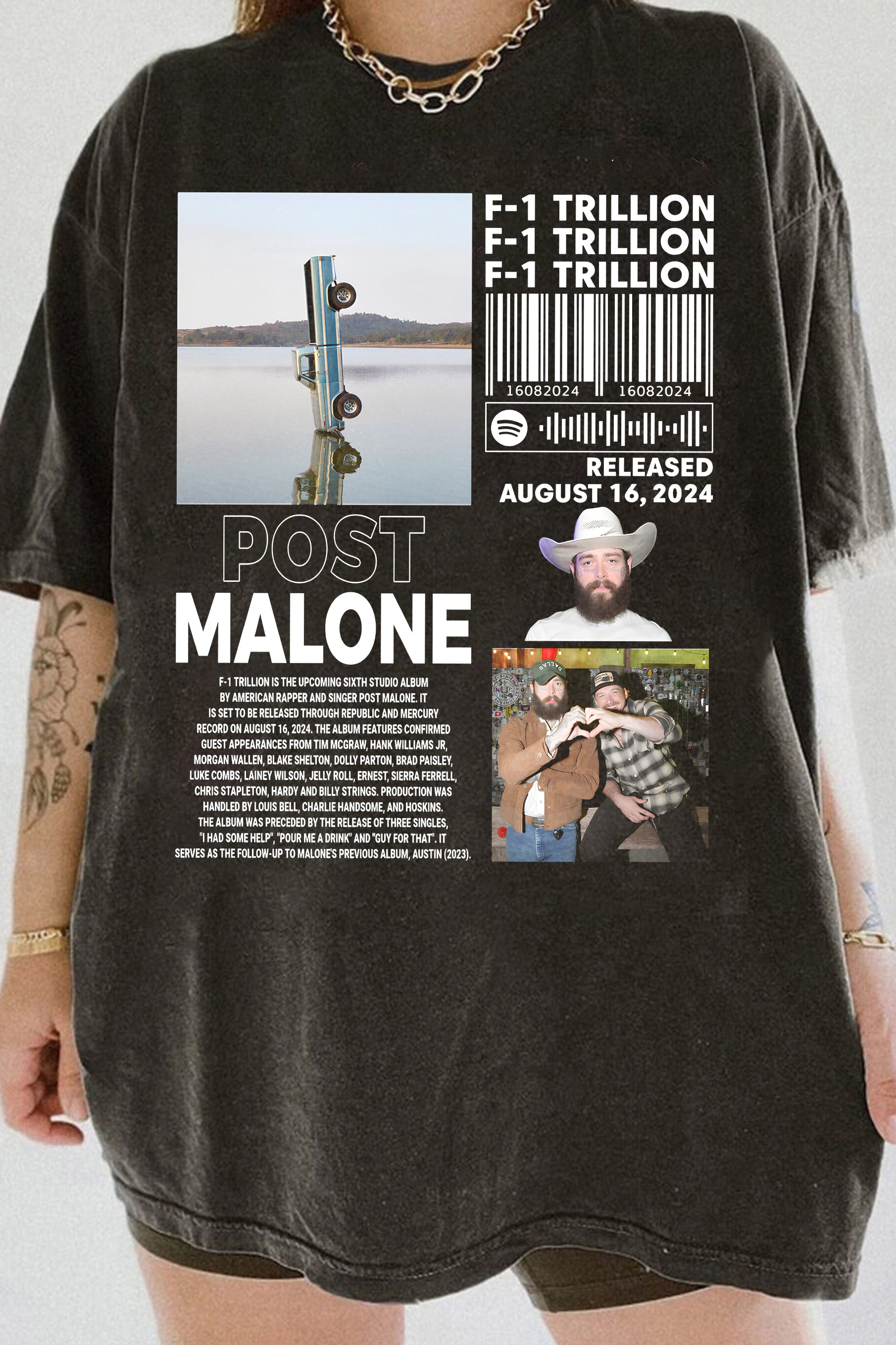 T-Shirt F1 Album Merch, Shirt F1 Album Vintage Malone For Women