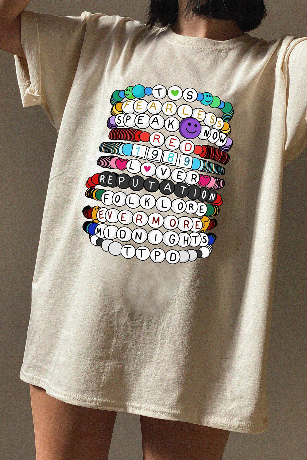 T-Shirt Eras  Merch, Shirt Eras Tour Bracelet The Tortured Poets Department For Women