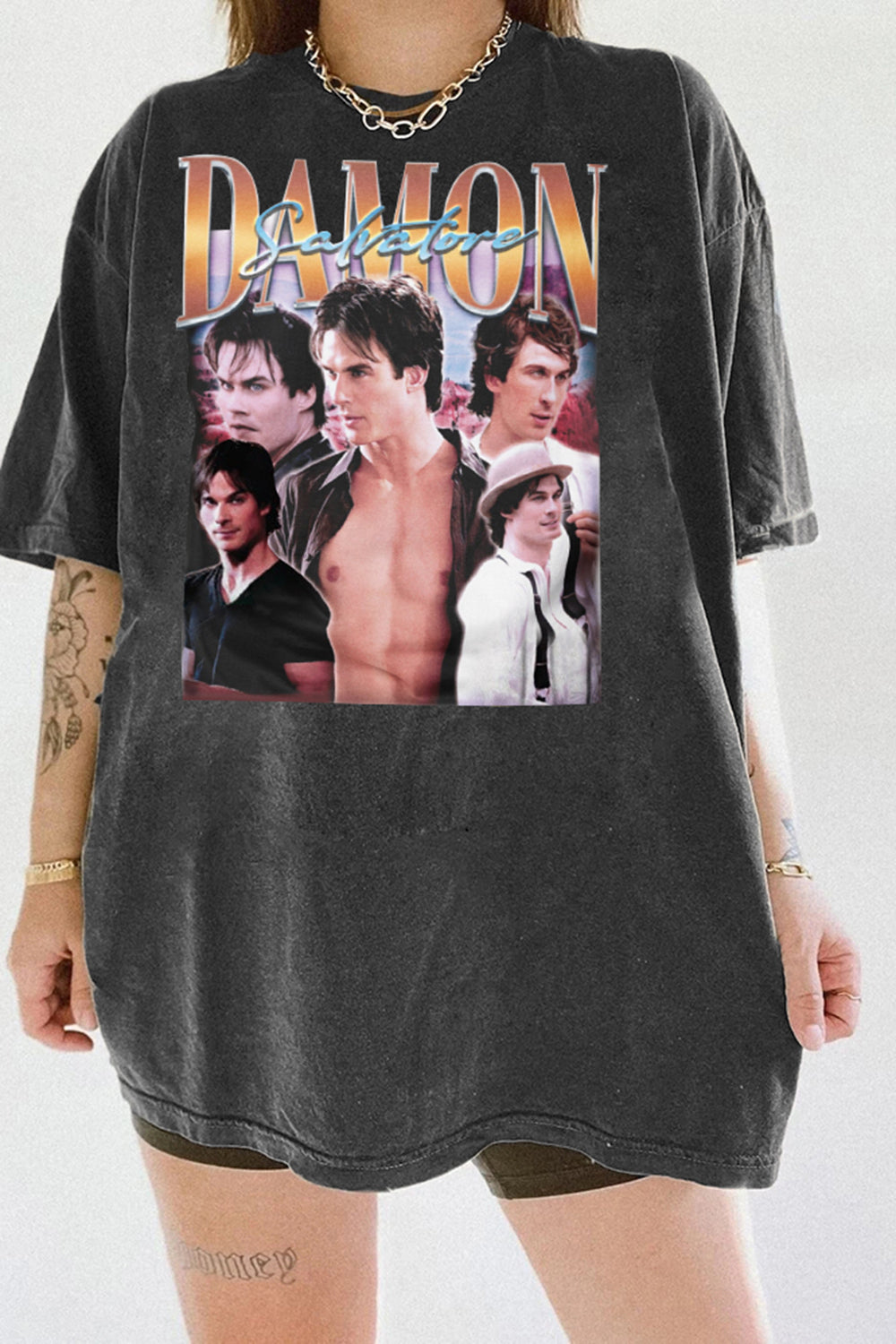 New T-Shirt Damon Salvatore Merch, Shirt Damon Salvatore Graphic For Women