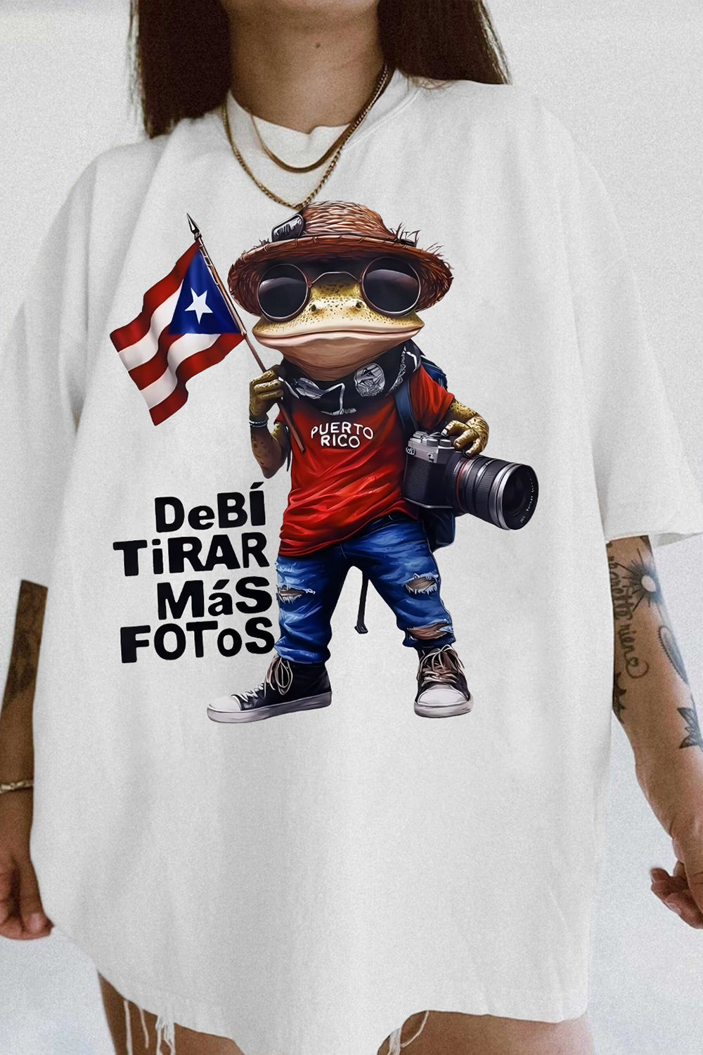 New T-Shirt Debi Tirar Merch, Shirt Debi Tirar Mas Fotos Bad Bunny Frog For Women