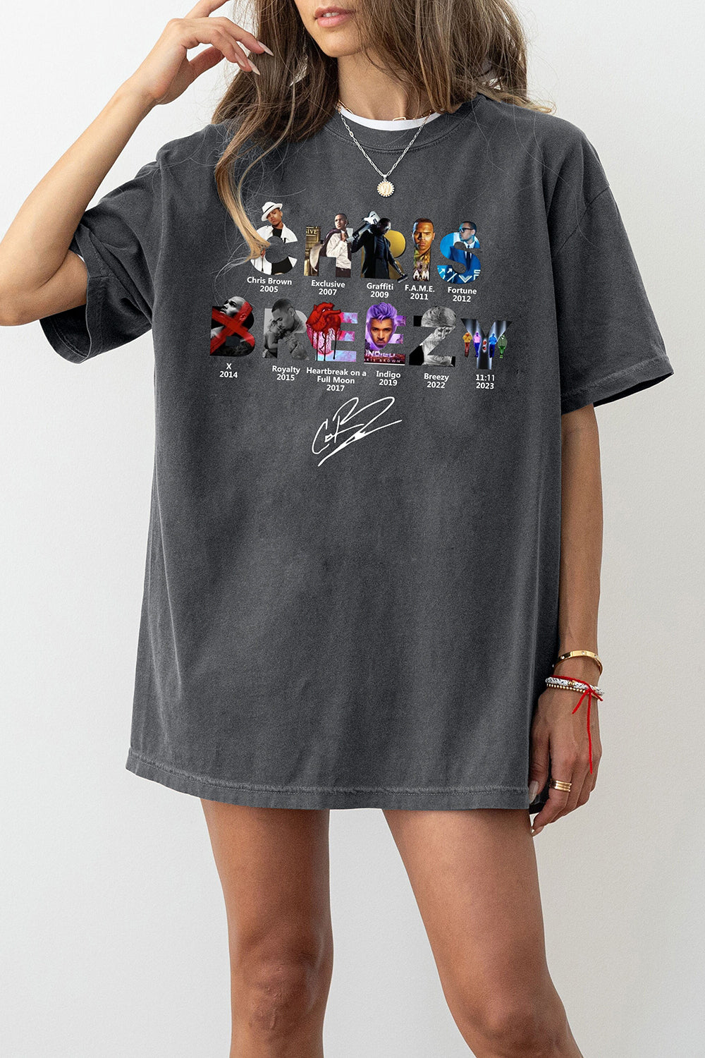 T-Shirt Chris Brown Merch, Shirt Chris Brown 11:11 Tour 2024 For Women