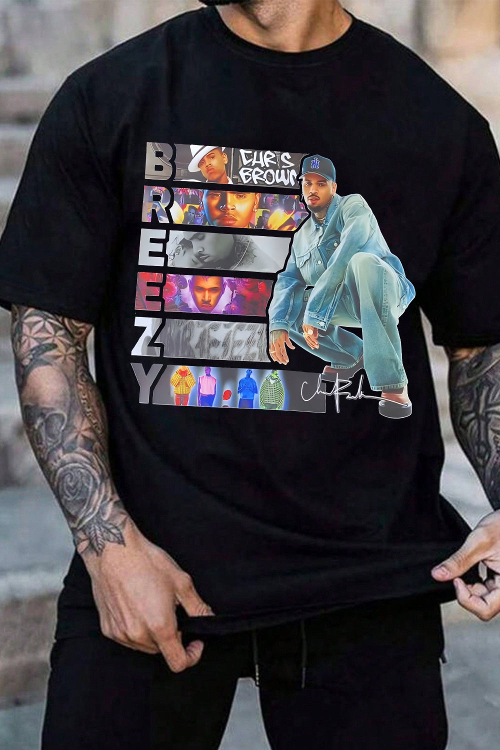 T-Shirt Chris Brown Merch, Shirt Chris Brown Breezy Merch For Men