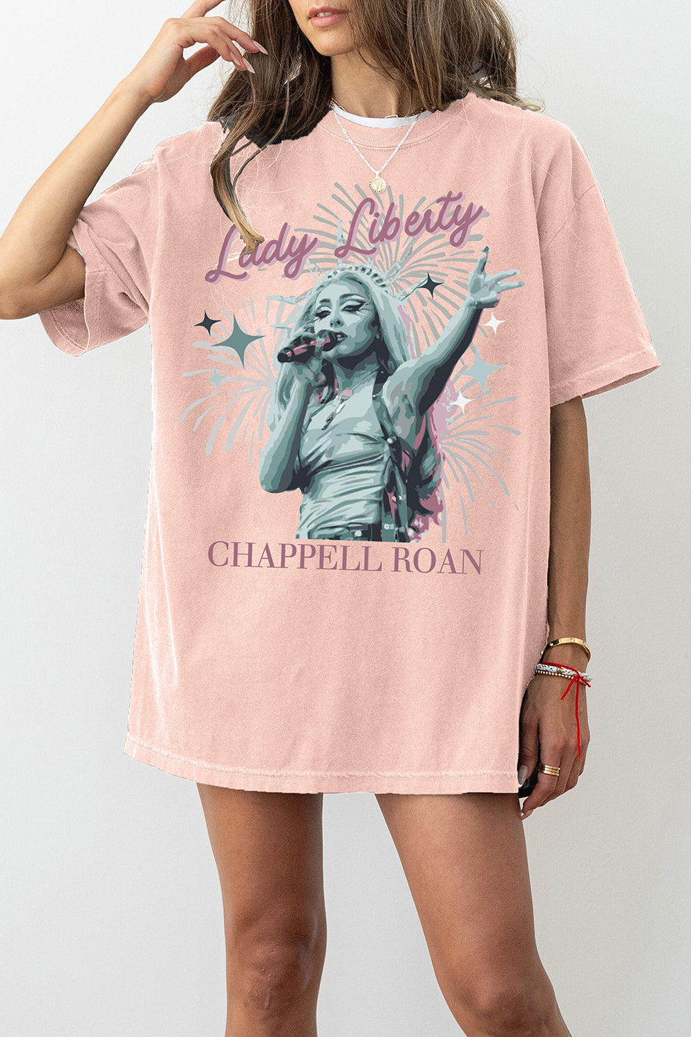 T-Shirt Chappell Roan Merch, Shirt Chappell Roan Gov Ball Lady Liberty Midwest Princess Tour For Women