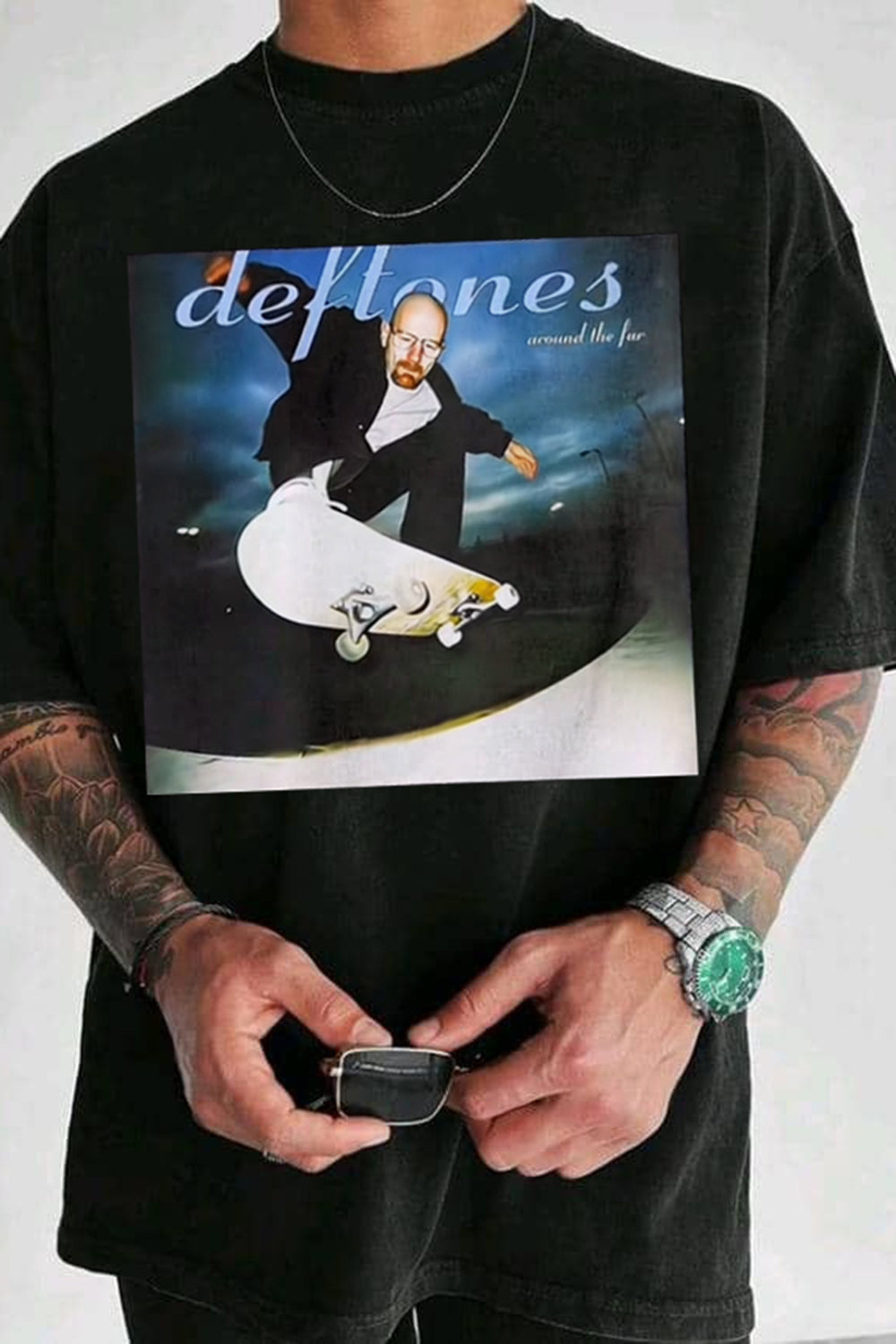 T-Shirt Breaking Bad Merch, Shirt Breaking Bad X Deftones Graphic For Men