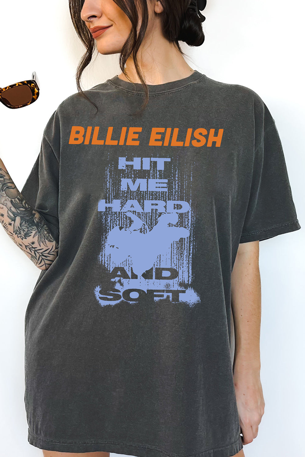 T-Shirt Billie Eilish Merch, Shirt Billie Eilish Hit Me Hard And Soft Tour For Women