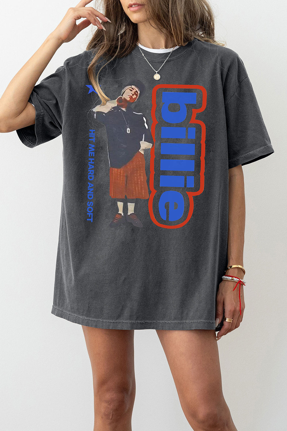 New T-Shirt Billie Eilish Merch, Shirt Billie Eilish Hit Me Hard And Soft The Tour For Women