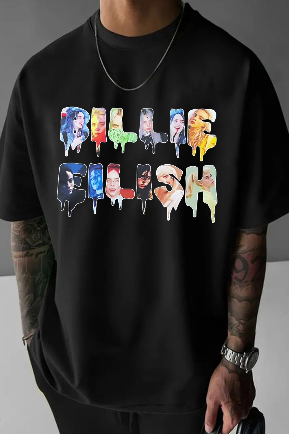 New T-Shirt Billie Eilish Merch, Shirt Billie Eilish With Letters