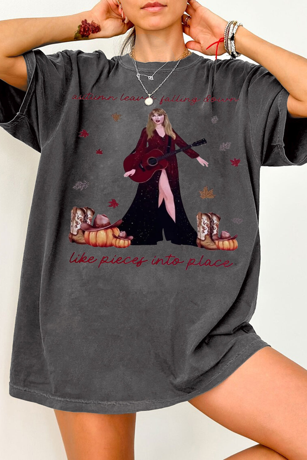 New T-Shirt Autumn Leaves Merch, Shirt Autumn Leaves Falling Down Like Pieces Into Place Taylor For Women