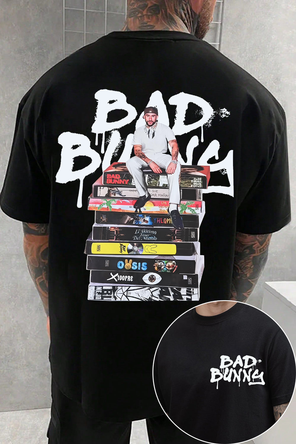 New T-Shirt Bad Bunny Merch, Shirt Bad Bunny Album Two Sided For Men