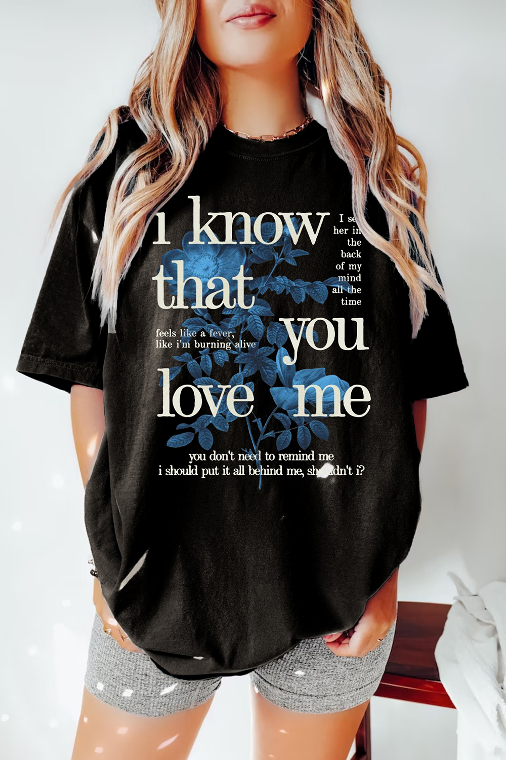 T-Shirt Wildflower I Merch, Shirt Wildflower I Know That You Love Me Regular Fit For Women
