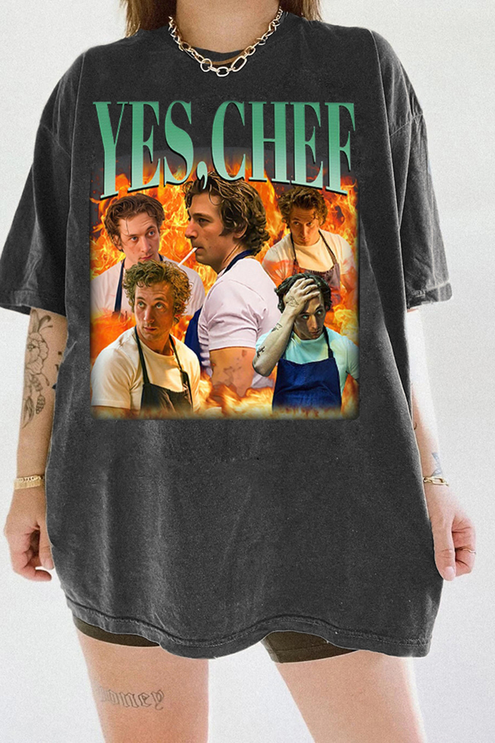 New T-Shirt Yes Chef Merch, Shirt Yes Chef Jeremy Allen White Graphic For Women