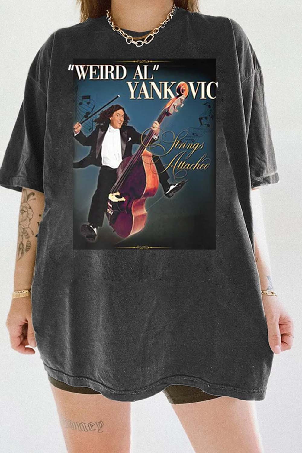 T-Shirt Weird Al Merch, Shirt Weird Al Yankovic Strings Attached Tour For Women