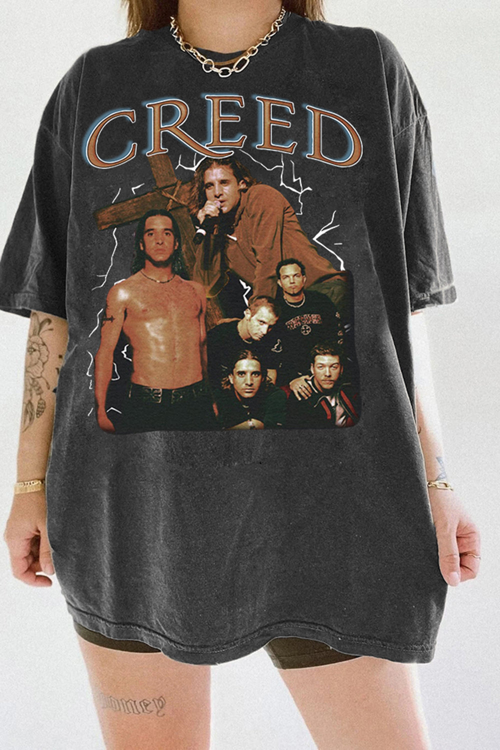 New T-Shirt Vintage-Inspired Creed Merch, Shirt Vintage-Inspired Creed For Women