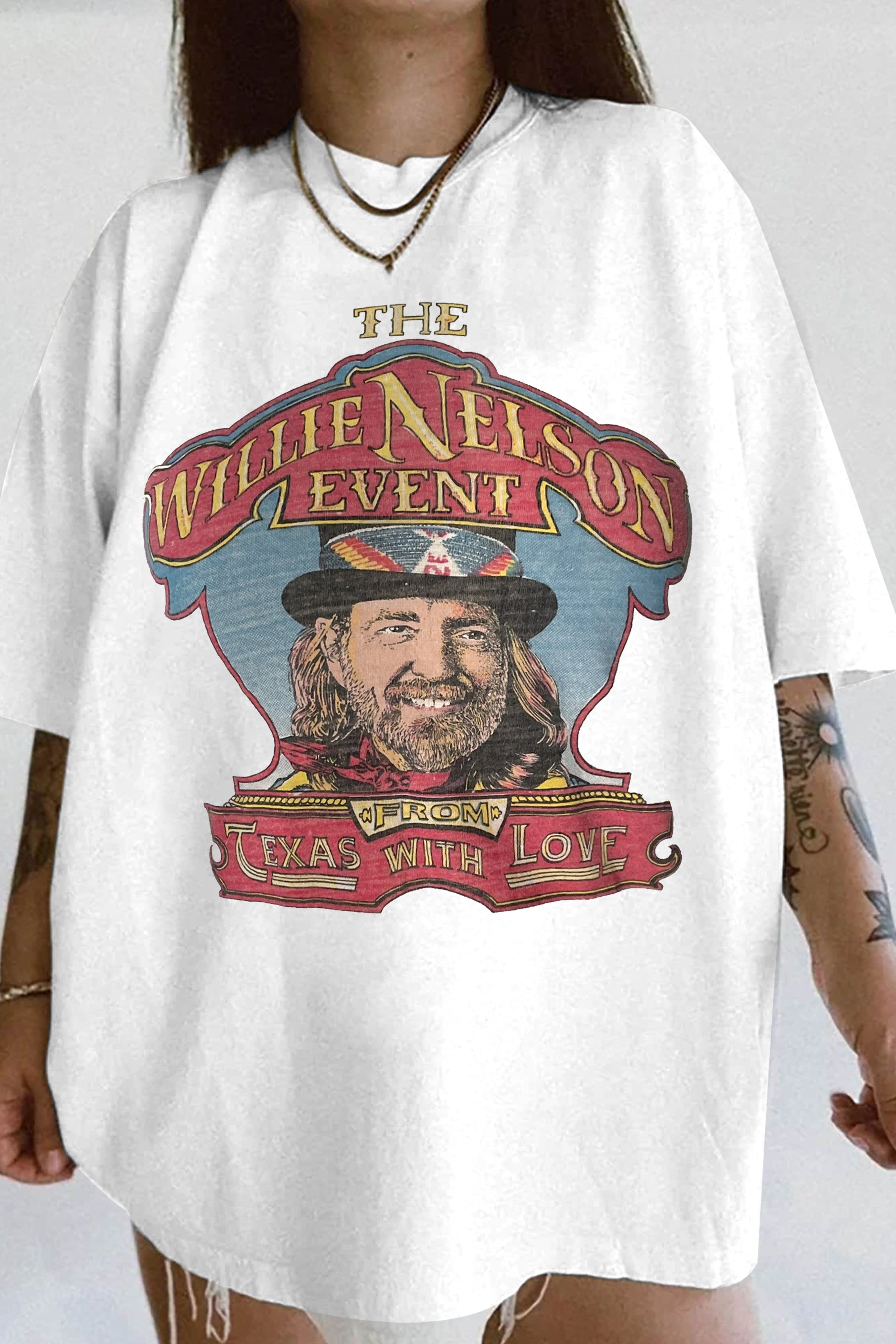 New T-Shirt Vintage Willie Merch, Shirt Vintage Willie Nelson From Texas With Love Beyonc Same Style For Women