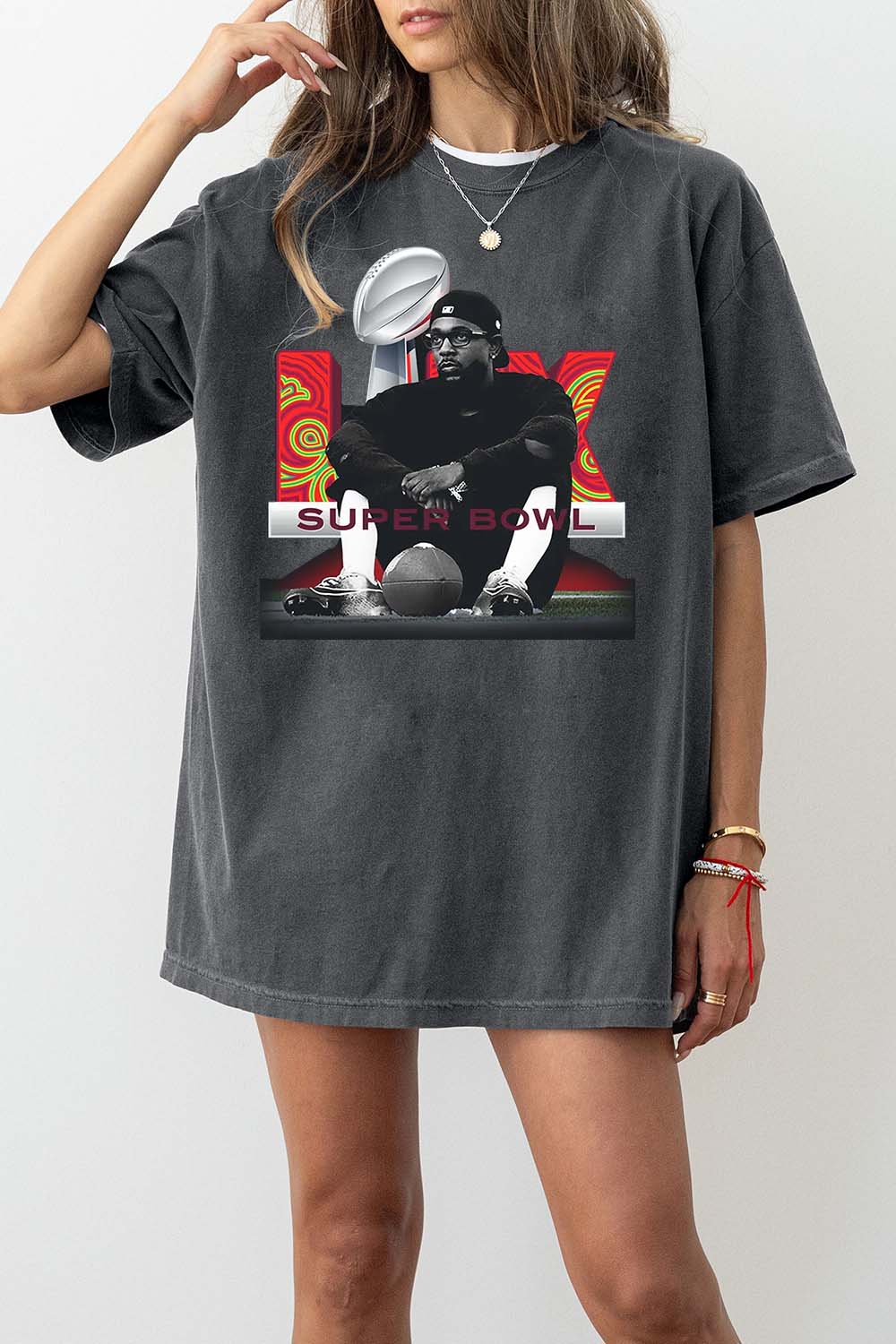 New T-Shirt Vintage Superbowl Merch, Shirt Vintage Superbowl 90S Kendrick Lamar Graphic For Women