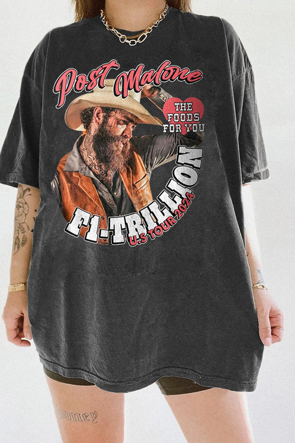 New T-Shirt Vintage Post Merch, Shirt Vintage Post Malone The F-1 Trillion Album For Women
