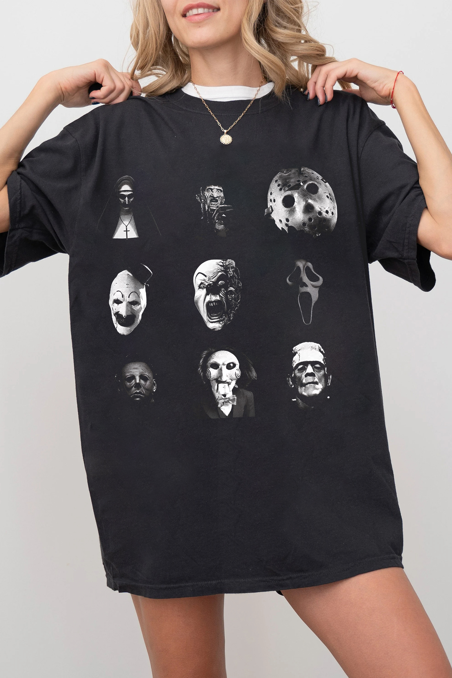 New T-Shirt Vintage Style Merch, Shirt Vintage Style Horror Movie Characters For Women