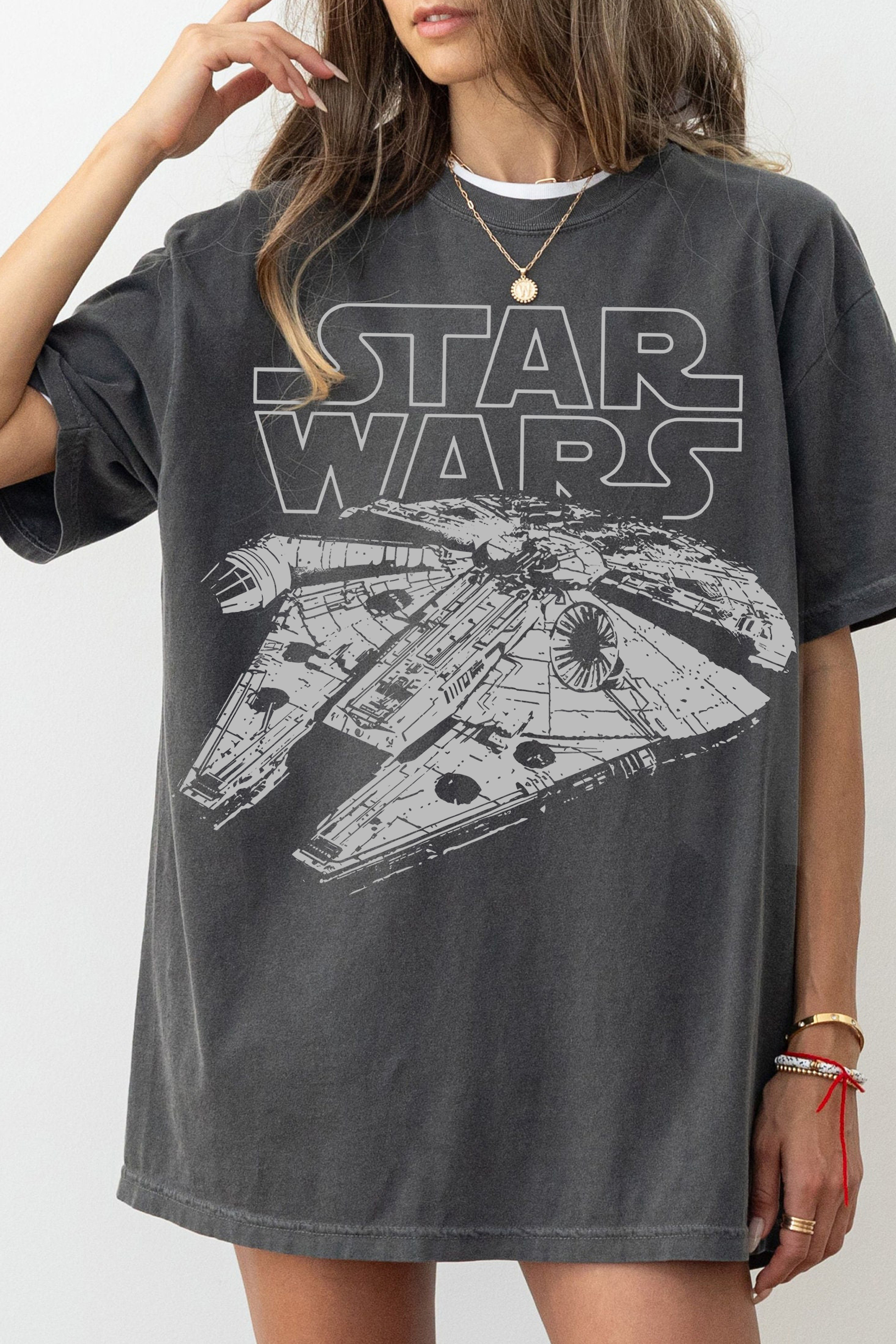 New T-Shirt Vintage Starwars Merch, Shirt Vintage Starwars Galaxys Edge For Women