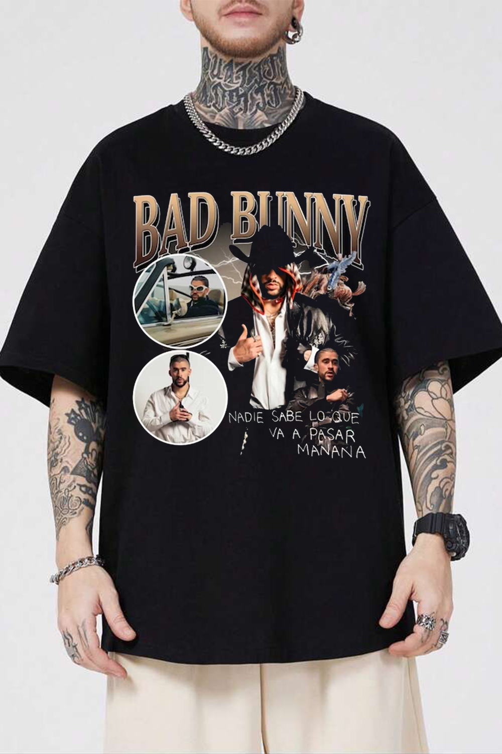 New T-Shirt Vintage Bad Merch, Shirt Vintage Bad Bunny Short Sleeve