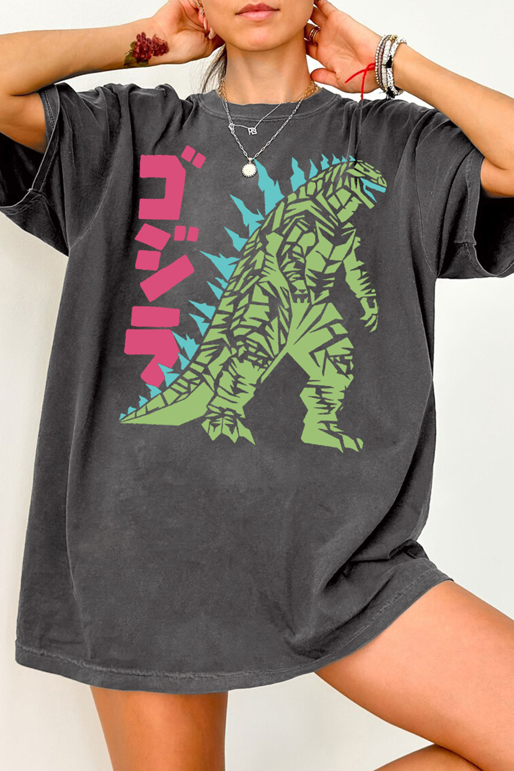 T-Shirt Vintage Godzilla Merch, Shirt Vintage Godzilla Graphic Japanese Monster Movie For Women