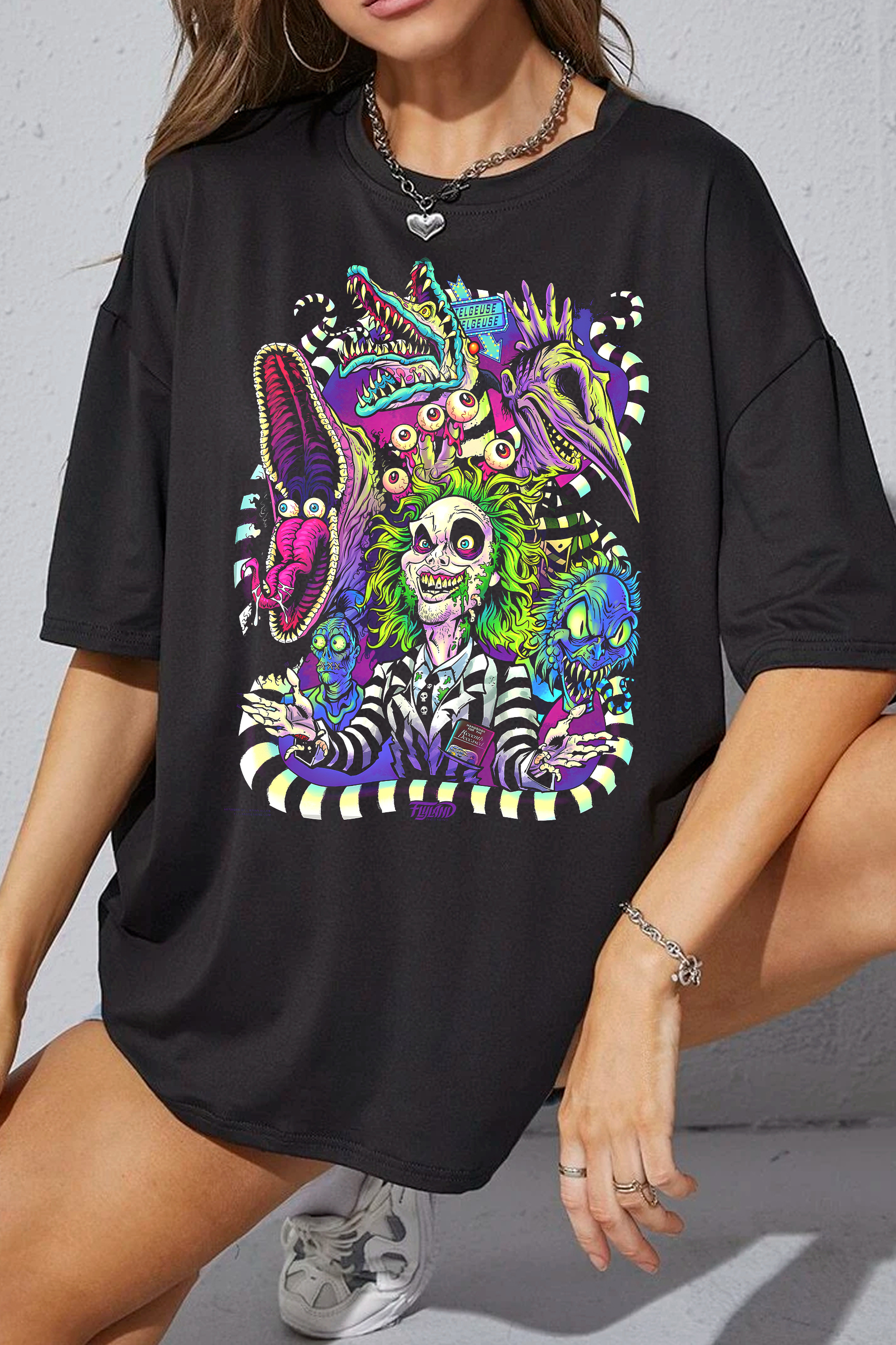 T-Shirt Vintage Horror Merch, Shirt Vintage Horror Beetlejuice  For Women