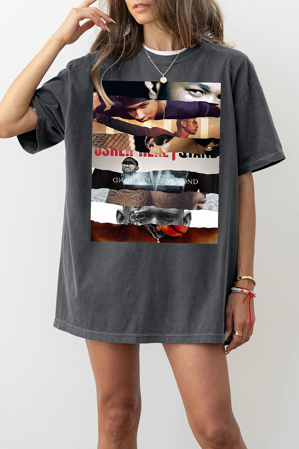 New T-Shirt Usher Past Merch, Shirt Usher Past Present Future World Tour For Women