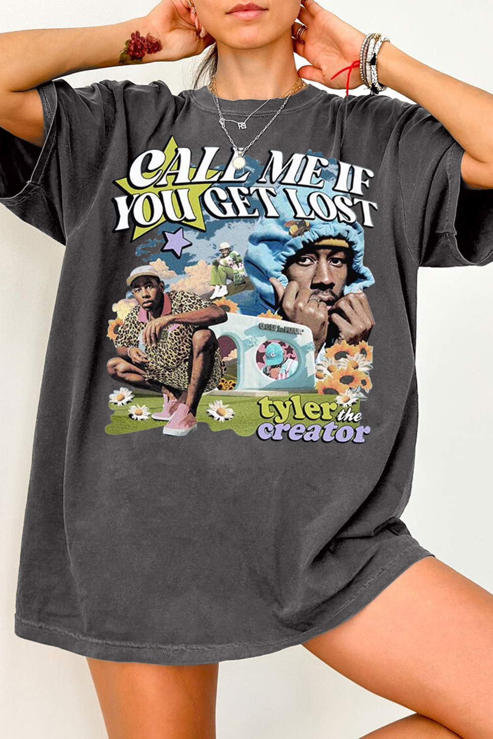 New T-Shirt Tyler The Merch, Shirt Tyler The Creator Call Me If You Got Lost Graphic For Women