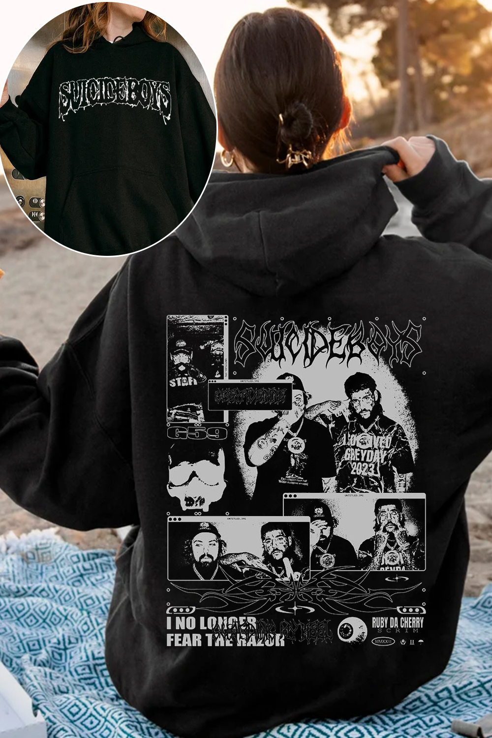 New Uicideboys Casual 2-Side Printed Personalized Hooded Sweatshirt