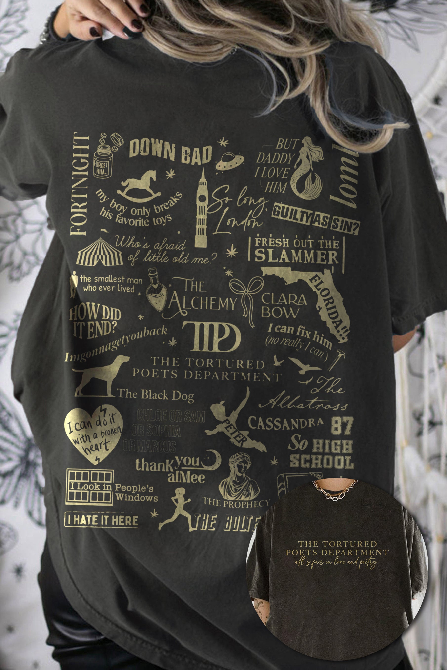 New T-Shirt Tortured Poets Merch, Shirt Tortured Poets Department Album Song Track List Graphic Ttpd Taylor For Women