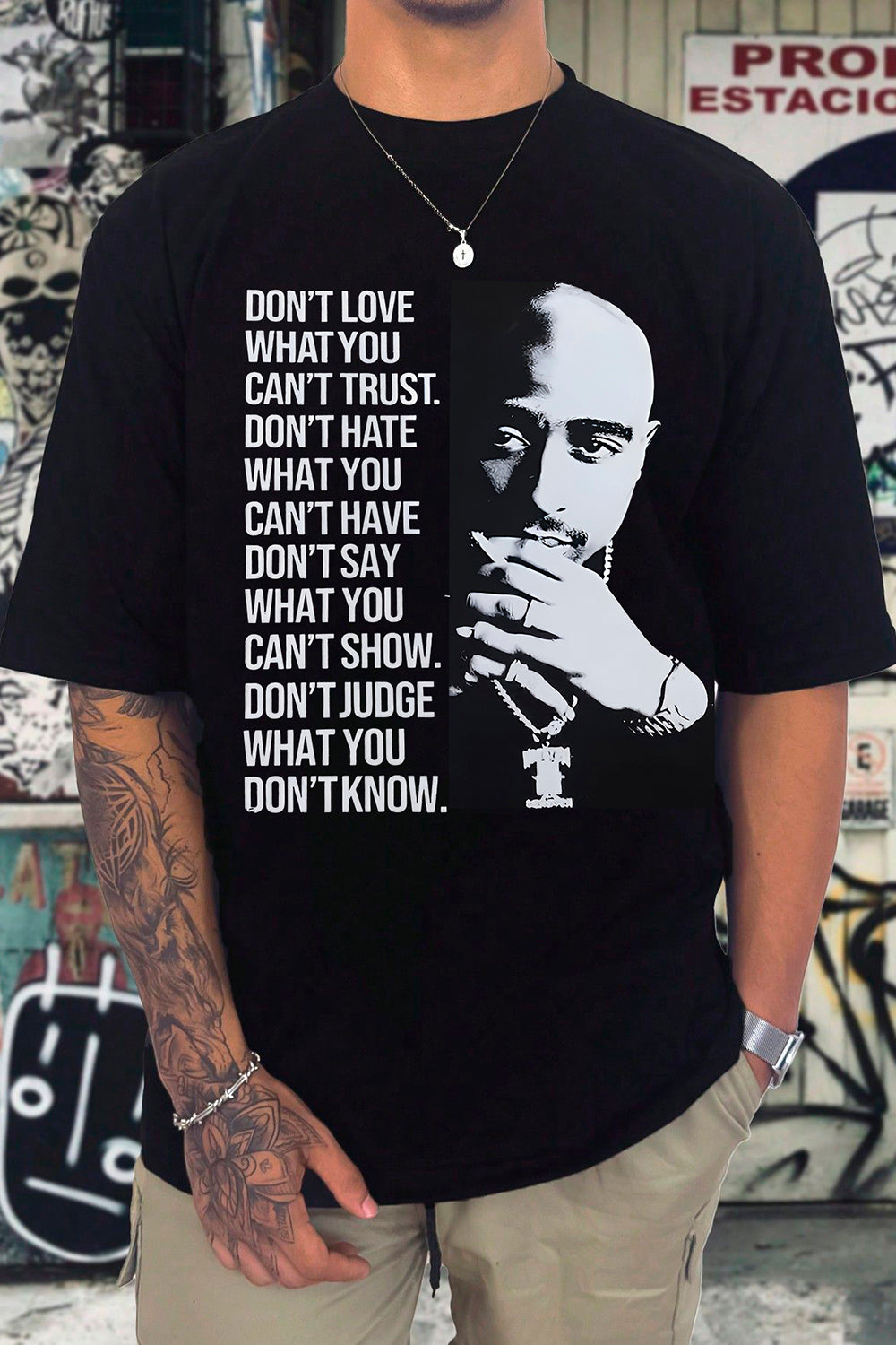T-Shirt Tupac Portrait Merch, Shirt Tupac Portrait For Men