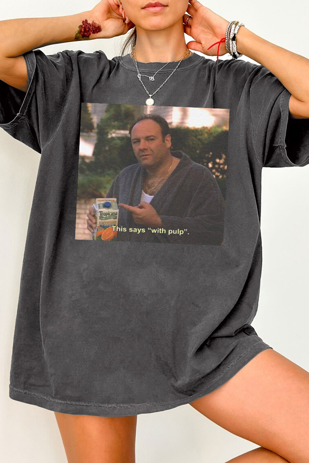 T-Shirt Tony Soprano Merch, Shirt Tony Soprano Graphic This Says With Pulp The Sopranos For Women