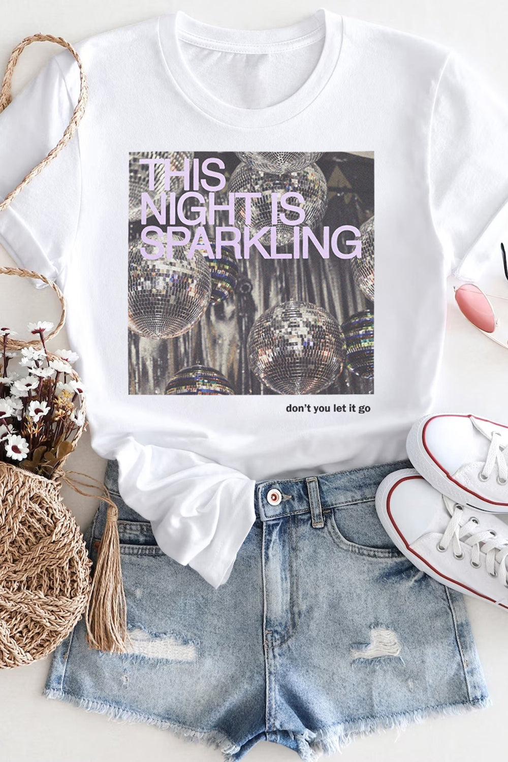New T-Shirt The Nights Merch, Shirt The Nights Sparkling Don’T You Let It Go-Taylor Swift For Women