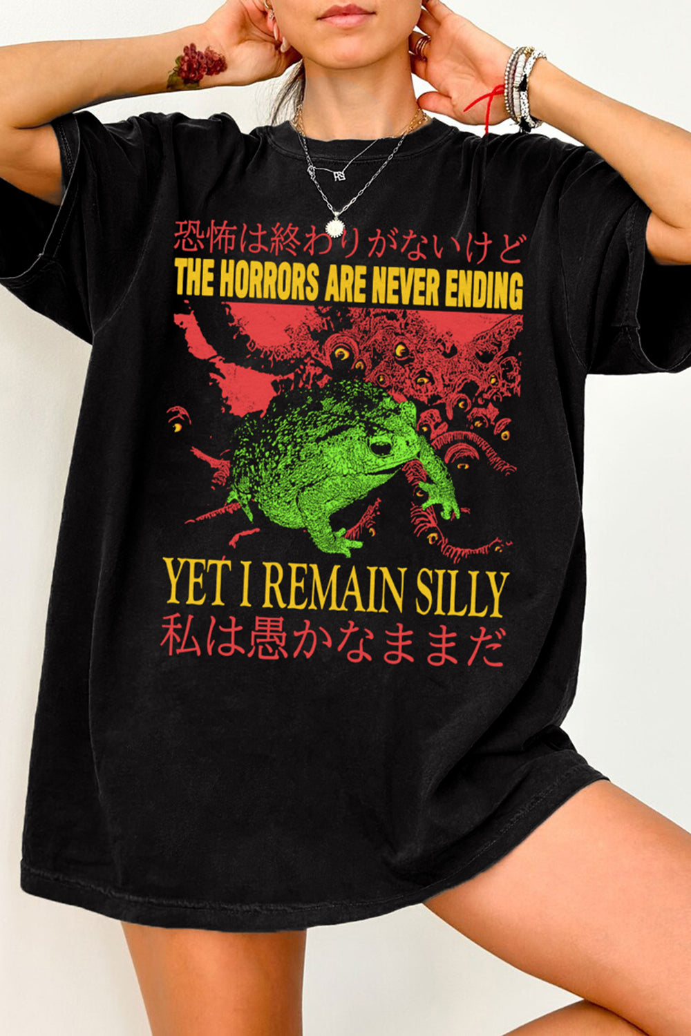 T-Shirt The Horrors Merch, Shirt The Horrors Vintage Japanese Frog For Women