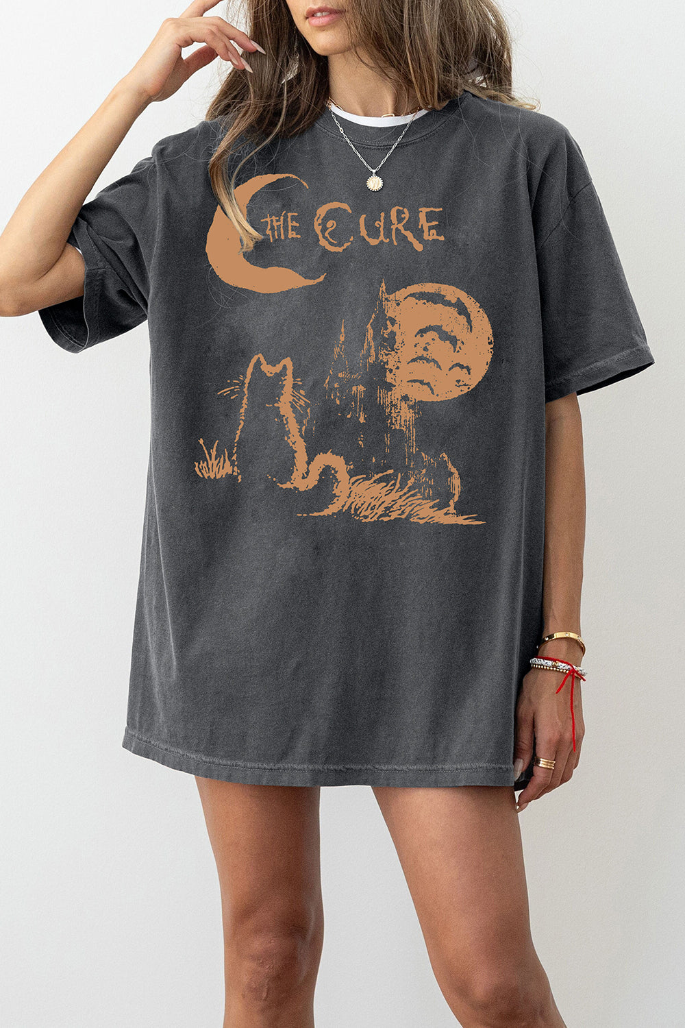 New T-Shirt The Cure Merch, Shirt The Cure Cat 90S Alt Indie Rock For Women