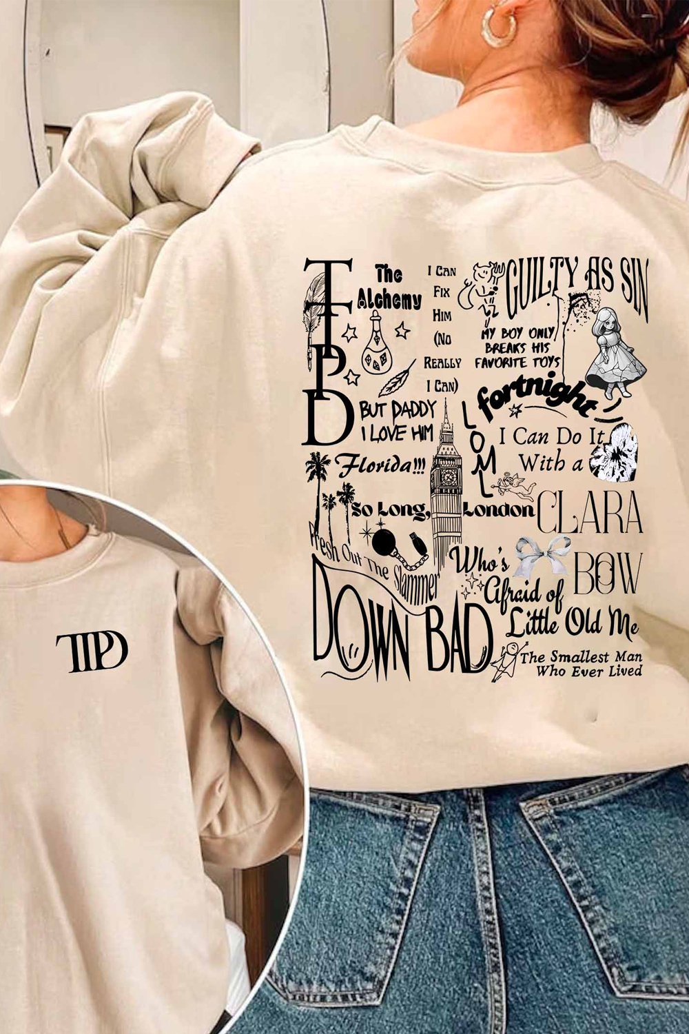 New Taylorswift 2-Side Printed Crew Neck Sweatshirt