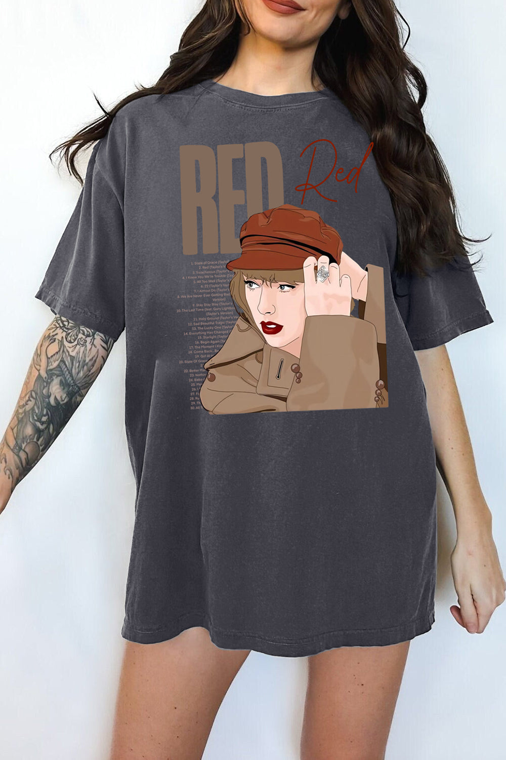 T-Shirt Taylor Red Merch, Shirt Taylor Red Albums For Women