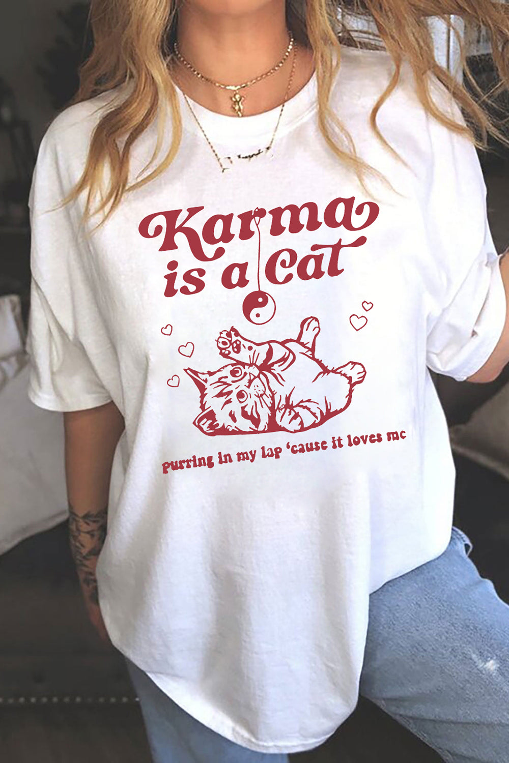 T-Shirt Taylor Swift Merch, Shirt Taylor Swift Karma Is A Cat For Women