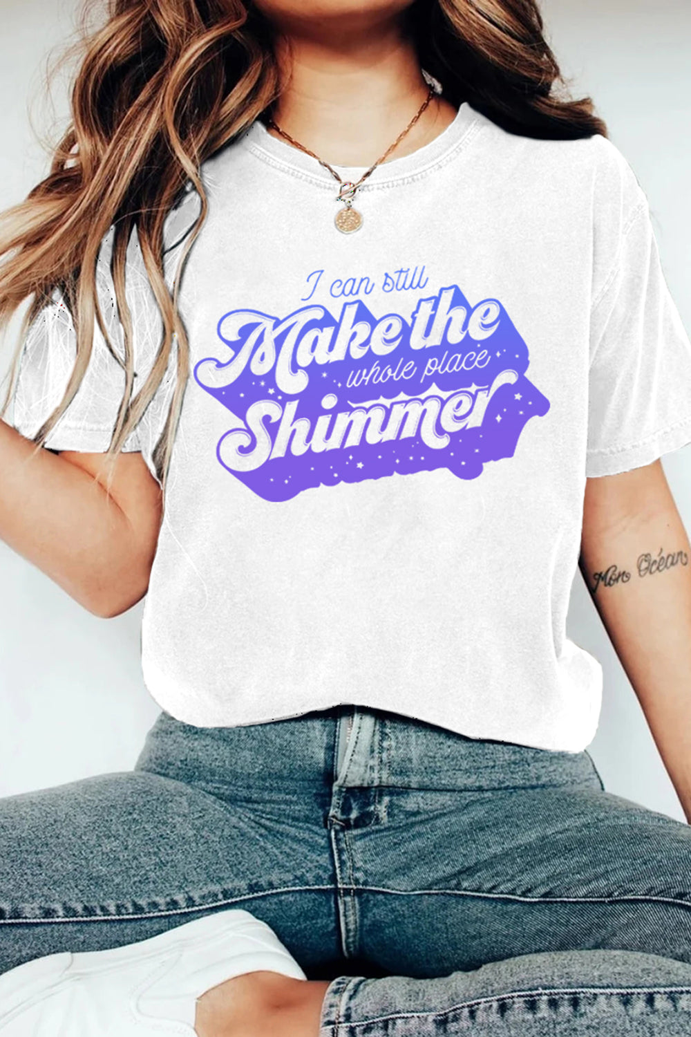 T-Shirt Taylor Bejeweled Merch, Shirt Taylor Bejeweled Midnights I Can Still Make The Whole Place Shimmer For Women