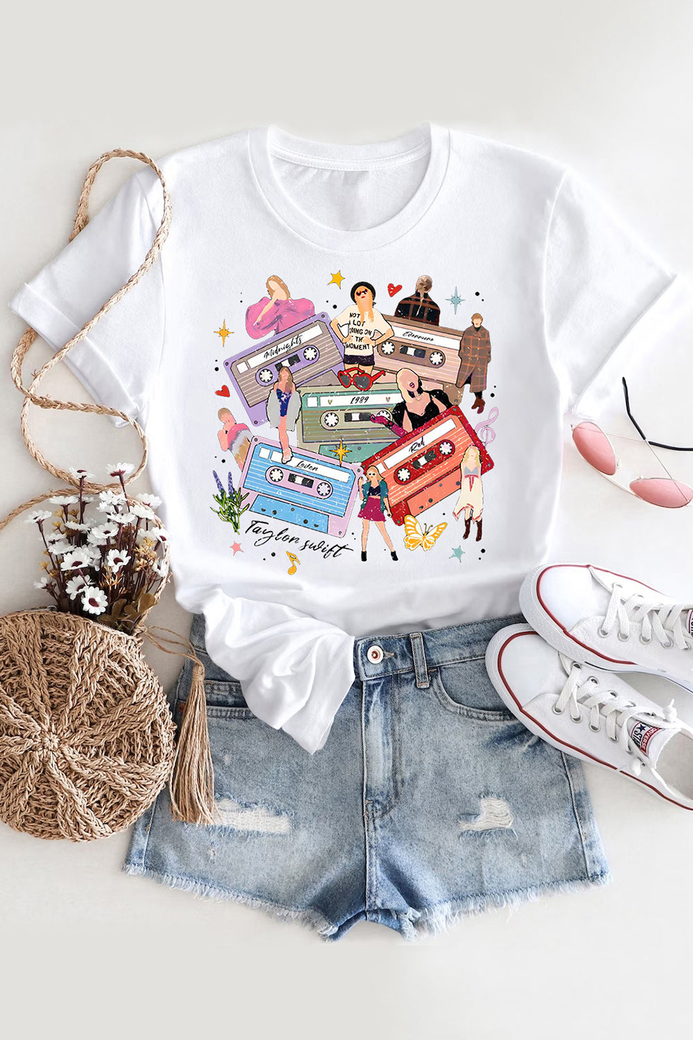 T-Shirt Taylor Swift Merch, Shirt Taylor Swift Album Tape For Women