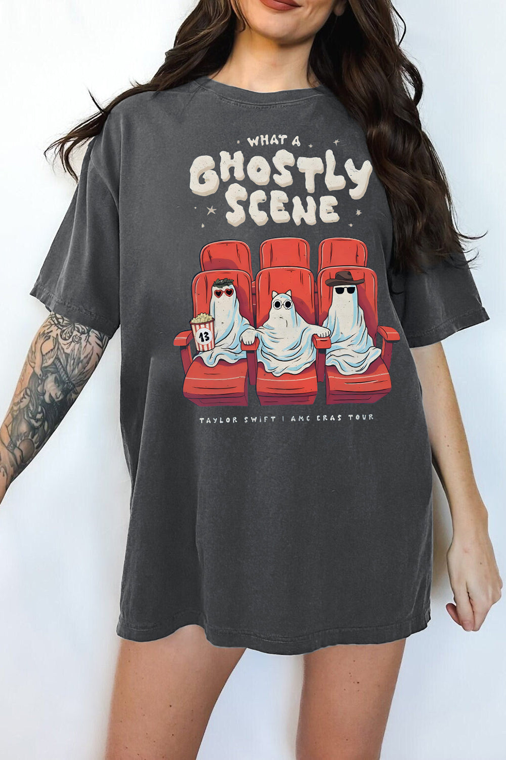 T-Shirt Taylor Swifie Merch, Shirt Taylor Swifie Amc Eras Tour Ghost For Women