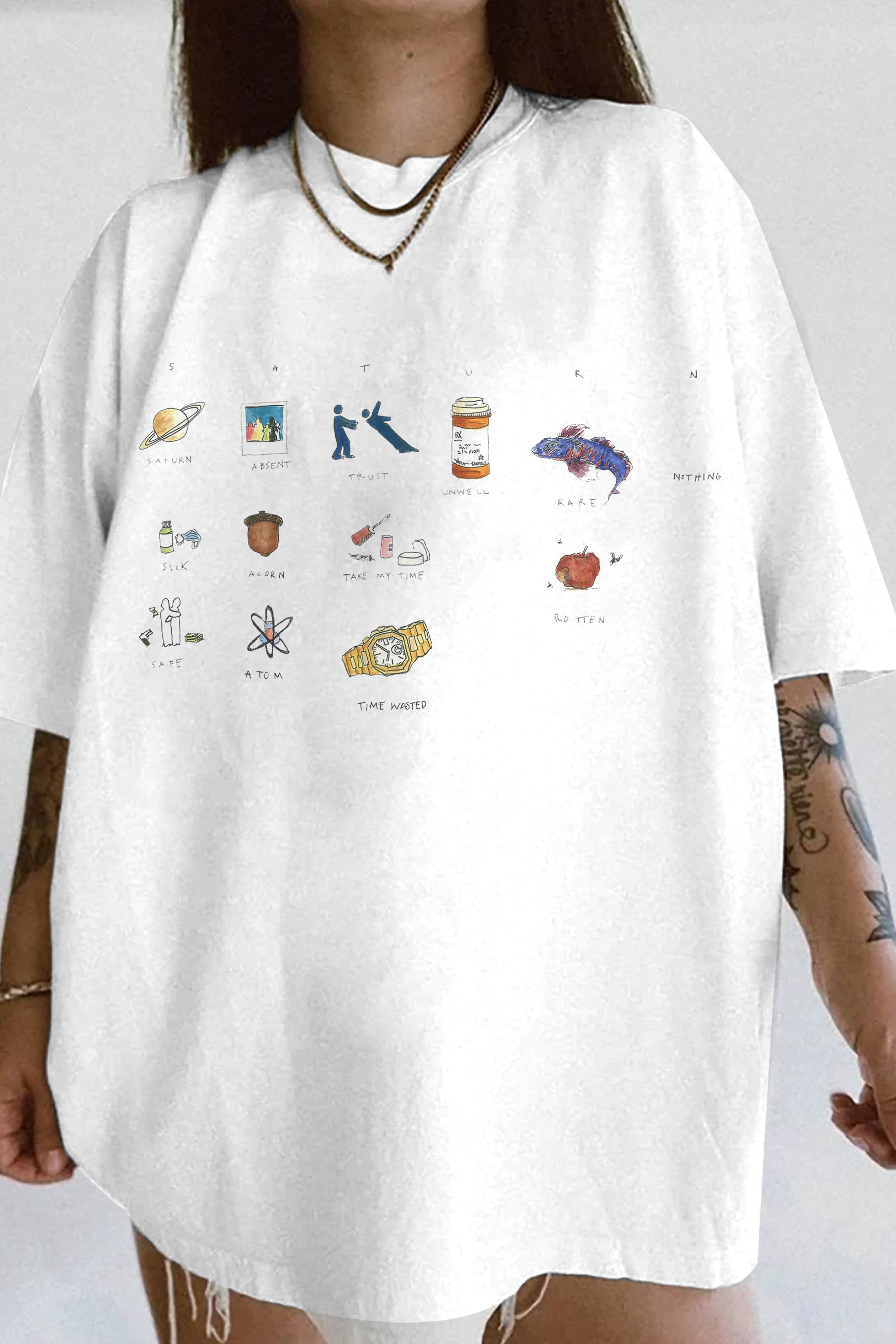 New T-Shirt Sza Saturn Merch, Shirt Sza Saturn Art Album Song Music Poster Print For Women