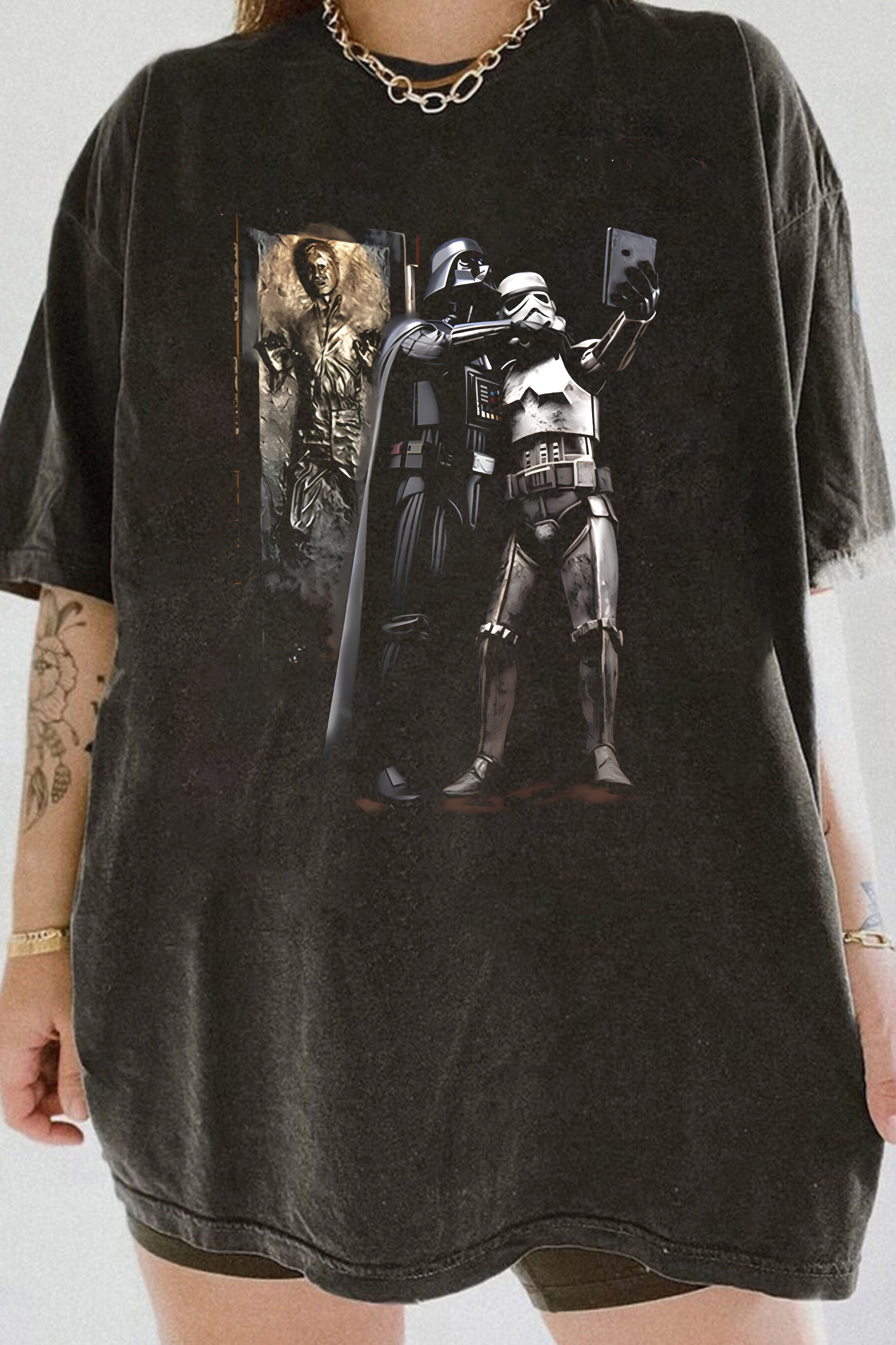 New T-Shirt Stormtrooper Darth Merch, Shirt Stormtrooper Darth Vader Selfie For Women